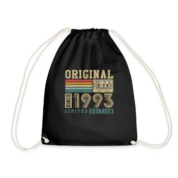 Original geboren 1993 Jahrgang Geburtstagsgeschenk - Turnbeutel - Schwarz - Vorne