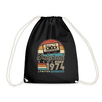 Original depuis 1974 Vintage cadeau d’anniversaire - Sac de sport léger - noir - Devant