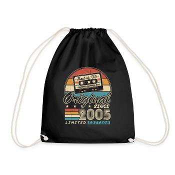 Original Since 2005 Vintage Gift Birthday - Drawstring Bag - black - Front
