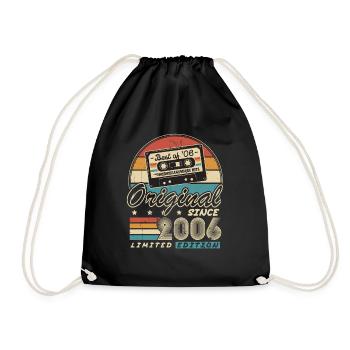 Original Since 2006 Vintage Gift Birthday - Drawstring Bag - black - Front