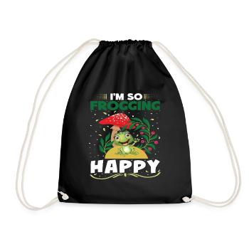 I´m so Frogging Happy - Turnbeutel - Schwarz - Vorne