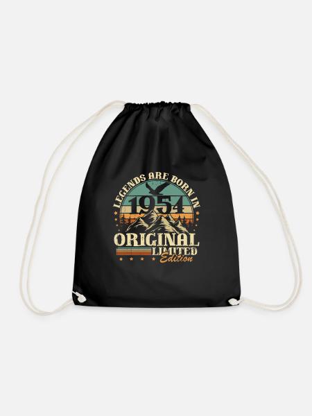 Original 1954 Jahrgang Vintage Geburtstag Retro - Turnbeutel - Schwarz