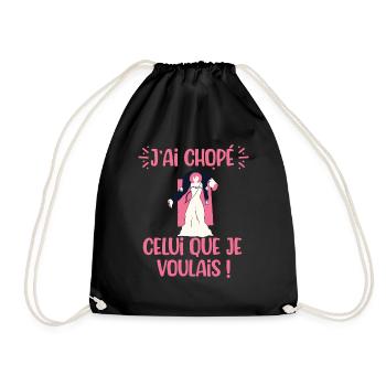 Future mariée cadeau EVJF original témoins mariage - Sac de sport léger - noir - Devant