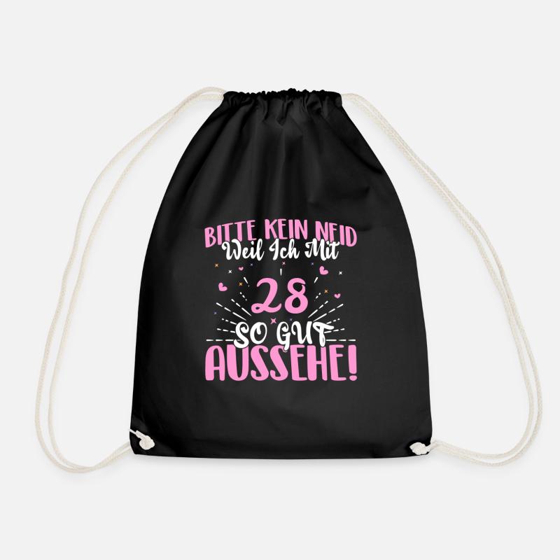 Bitte kein Neid nur weil ich nach 28 - Turnbeutel - Schwarz