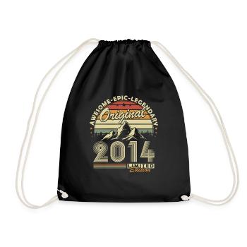 2014 Vintage Cadeau D’anniversaire 10 Ans Rétro - Sac de sport léger - noir - Devant