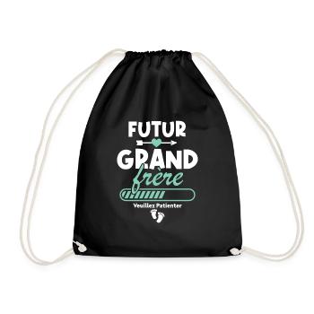 Futur grand frère veuillez patienter - Sac de sport léger - noir - Devant