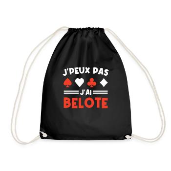 Je Peux Pas J ai Belote - Sac de sport léger - noir - Devant