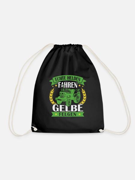 Echte helden fahren gelbe felgen - Turnbeutel - Schwarz