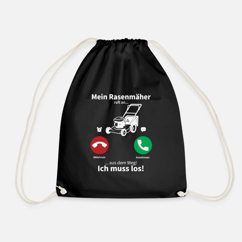 Rasenmäher rufen an - Turnbeutel - Schwarz