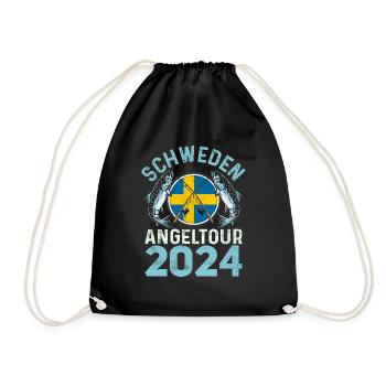 Angeltour Schweden 2024 - Turnbeutel - Schwarz - Vorne