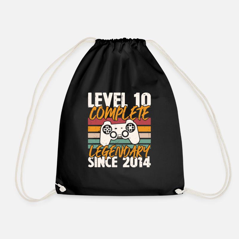 Level 10 Schließe 2014 ab, Geburtstagsgeschenk - Turnbeutel - Schwarz