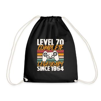 Level 70 Complete 1954 Birthday Gift - Drawstring Bag - black - Front