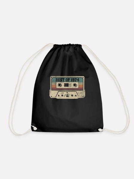Vintage 1974 Cadeau Anniversaire Rétro Cassette - Sac de sport léger - noir