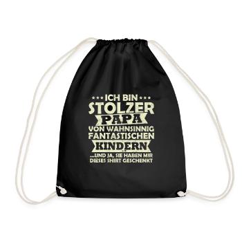 Ich bin stolzer Papa von wahnsinnig fantastischen - Turnbeutel - Schwarz - Vorne