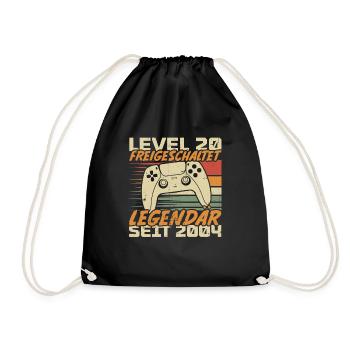 Level 20 freigeschaltet Legendär seit 2004 - Turnbeutel - Schwarz - Vorne
