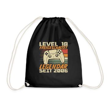 Level 18 freigeschaltet Legendär seit 2006 - Turnbeutel - Schwarz - Vorne