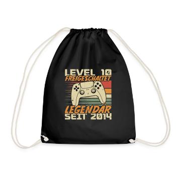Level 10 freigeschaltet Legendär seit 2014 - Turnbeutel - Schwarz - Vorne