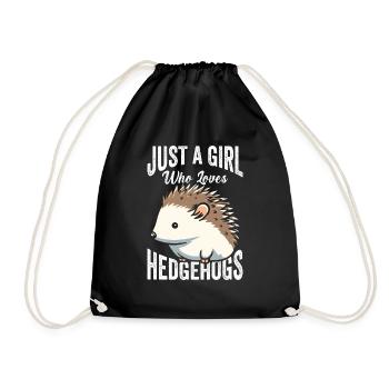 Just A Girl Who Loves Hedgehog T-Shirt - Drawstring Bag - black - Front