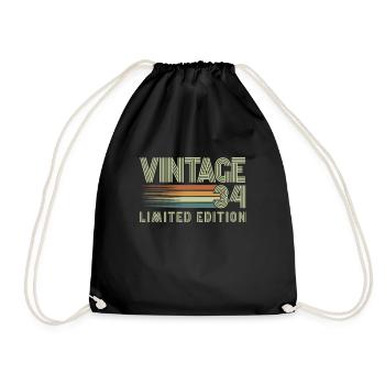 Vintage 1934 Humor Retro Anniversary Gift - Drawstring Bag - black - Front