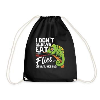 Je ne mange pas toujours des mouches, caméléon T-shirt - Sac de sport léger - noir - Devant
