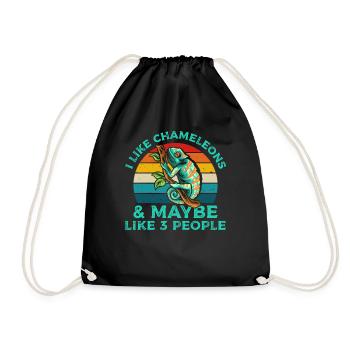 J’aime les caméléons T-shirt rétro - Sac de sport léger - noir - Devant