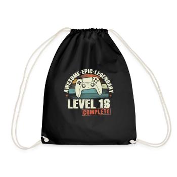 Level 16 Complete 16th Birthday Gift - Drawstring Bag - black - Front