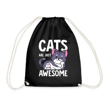 Cats are just great - Drawstring Bag - black - Front