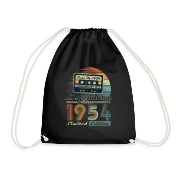 Legendary Since 1954 Vintage Birthday Gift - Drawstring Bag - black - Front