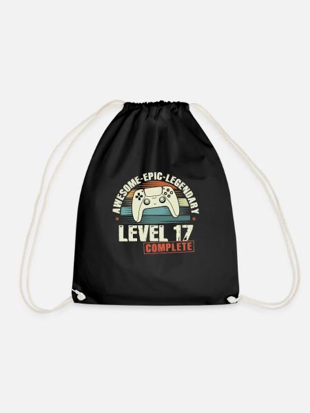 Level 17 Complete Geschenk zum 17. Geburtstag - Turnbeutel - Schwarz