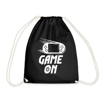 Game On Gamer Start On Game - Turnbeutel - Schwarz - Vorne