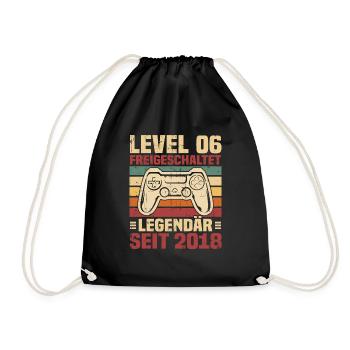 Level 6 freigeschaltet legendär seit 2018 - Turnbeutel - Schwarz - Vorne