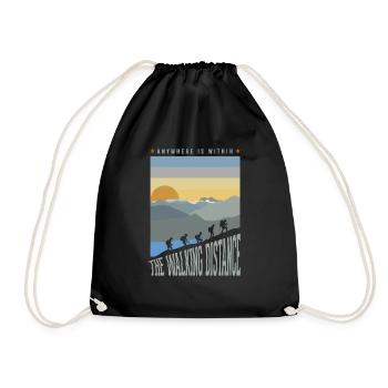 Anywhere is within the walking distance - Drawstring Bag - black - Front