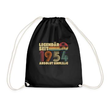 Legendary Since 1954 Vintage Birthday Gift - Drawstring Bag - black - Front