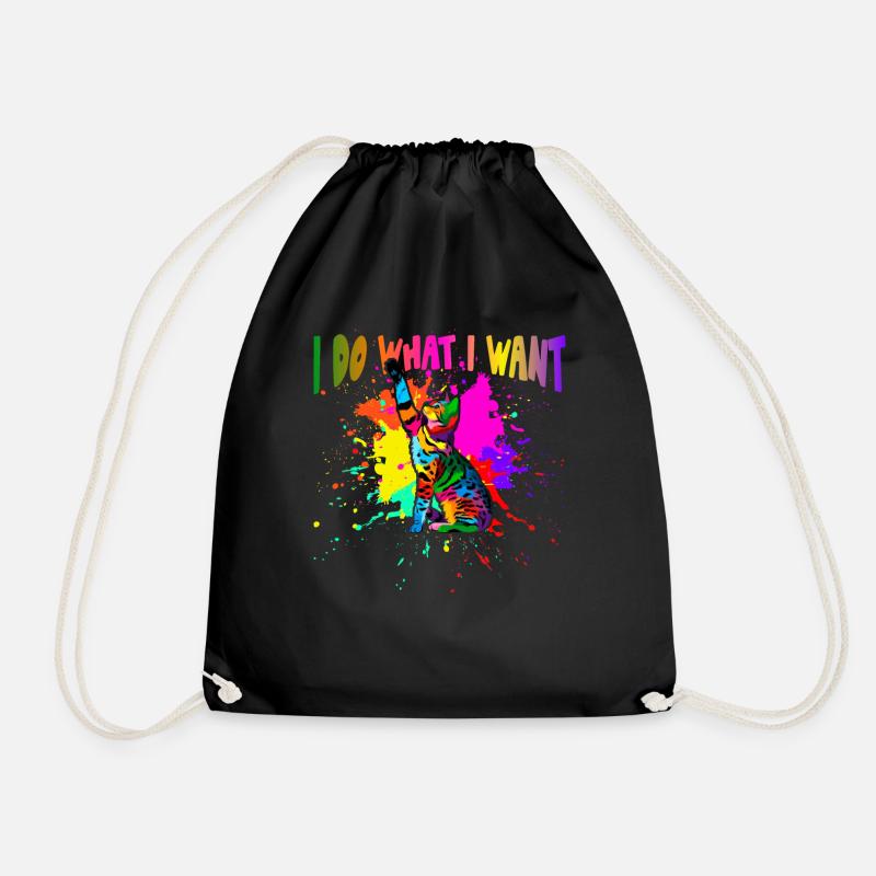 I do what I want - Drawstring Bag - black