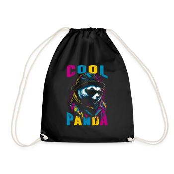 Cool Panda - Drawstring Bag - black - Front