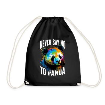 Never say "no" to Panda - Drawstring Bag - black - Front