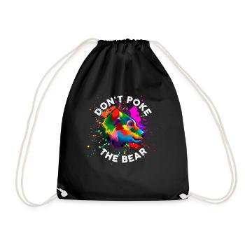 Don't touch the bear - Drawstring Bag - black - Front