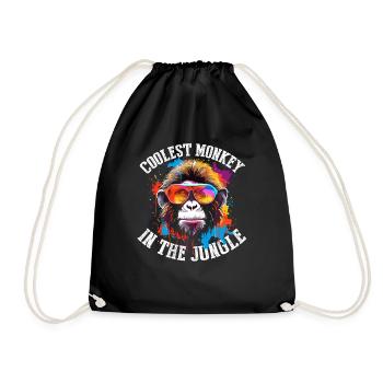 The coolest monkey in the jungle - Drawstring Bag - black - Front