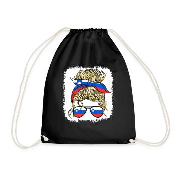 Slovénie Slovenka Flag Filles Slovène Fille Enfants - Sac de sport léger - noir - Devant