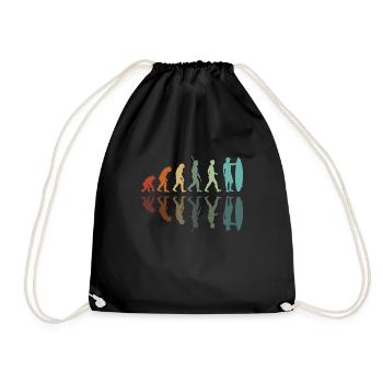Evolution of Surfing - Drawstring Bag - black - Front