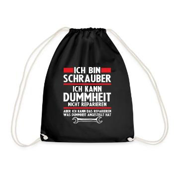 Ich bin schrauber - Turnbeutel - Schwarz - Vorne
