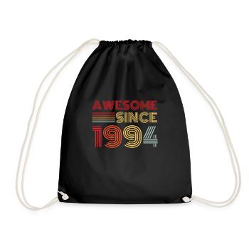 Vintage 1994 Vintage Gift Birthday Retro - Drawstring Bag - black - Front