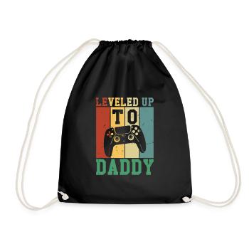 Leveled Up To Daddy - Drawstring Bag - black - Front