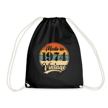 Cadeau d’anniversaire vintage 1974 50 ans - Sac de sport léger - noir - Devant