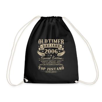Oldtimer Baujahr 2006 Jahrgang Geburtstag Geschenk - Turnbeutel - Schwarz - Vorne