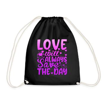 Love me Valentine Happy Valentines Valentines - Drawstring Bag - black - Front