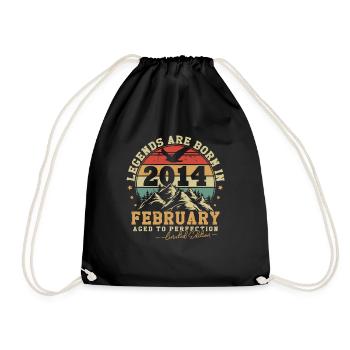 Februar 2014 Vintage Retro Jubiläum 2014 - Turnbeutel - Schwarz - Vorne