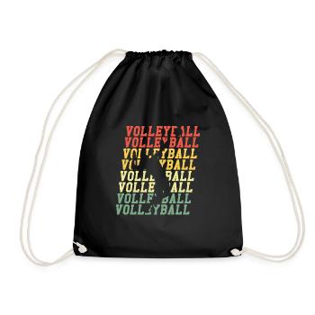 Vintage Volleyball Players - Drawstring Bag - black - Front