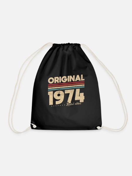 Original 1974 Jahrgang Retro Geburtstag Geschenk - Turnbeutel - Schwarz