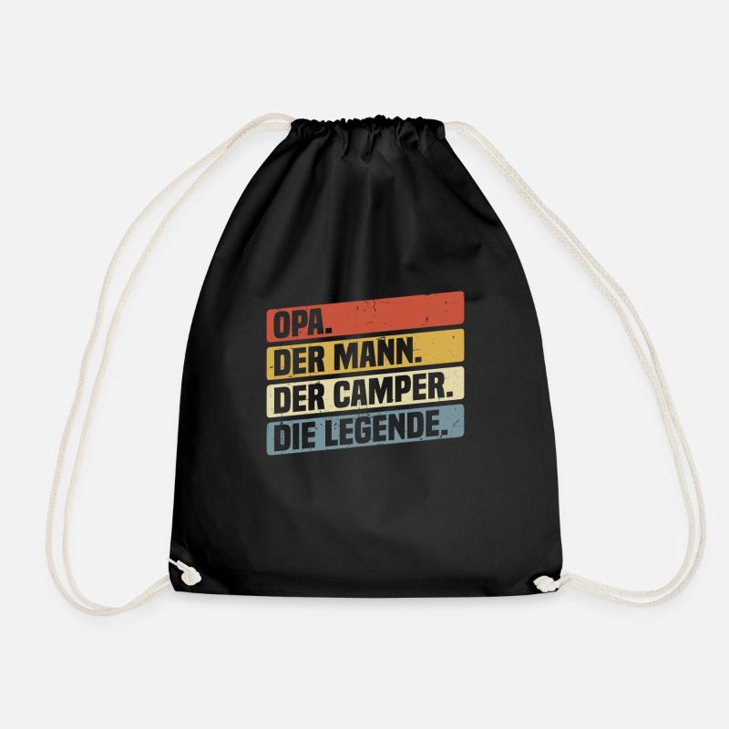 Opa der mann der camper die legende - Turnbeutel - Schwarz
